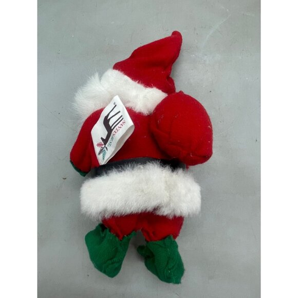 Santa's best Christmas ornament figurine plush red green jolly decor 7" READ - Picture 4 of 5